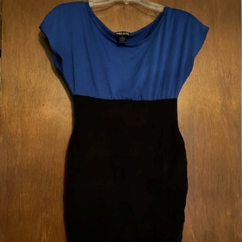 Wet Seal Dress size medium black & royal blue